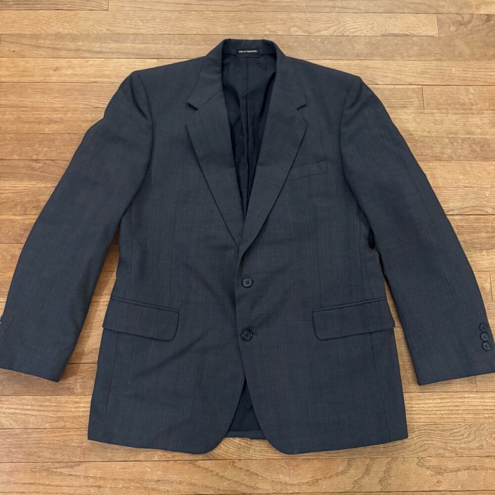 Foreman & Clark gray two button blazer jacket size 44 b20